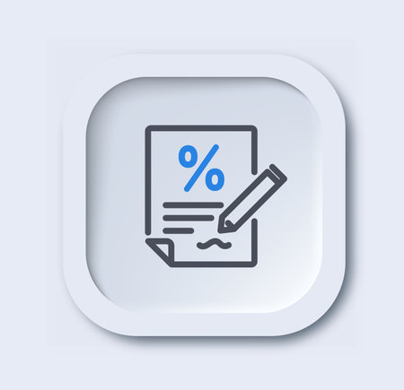 Insurance linear icon. Contract with pencil. Protection, safety and security. Minimalistic ui and ux design for website. Outline vector illustration isolated on white backgroundのイラスト素材