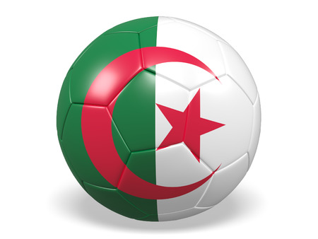 Football/soccer ball with a flag for Algeriaの写真素材
