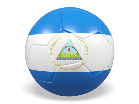 Football/soccer ball with a flag for Nicaraguaの写真素材