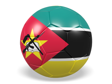 Football/soccer ball with a flag for Mozambiqueの写真素材