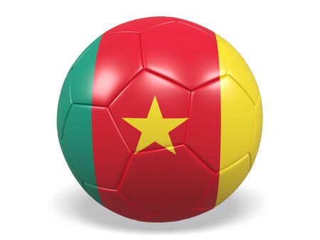 Football/soccer ball with a flag for Camerounの写真素材