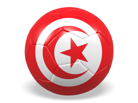 Football/soccer ball with a flag for Tunisiaの写真素材