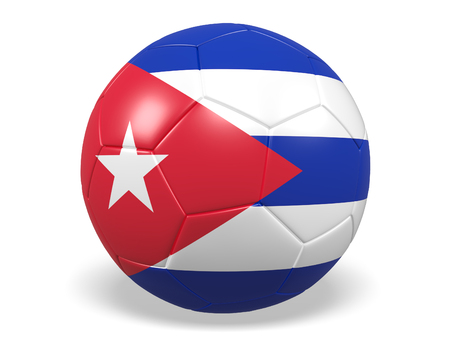 Football/soccer ball with a flag for Cubaの写真素材