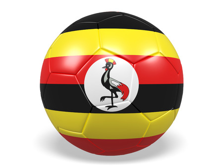 Football/soccer ball with a flag for Ugandaの写真素材