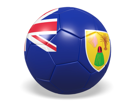 Football/soccer ball with a flag for Turks and Caicos Islandsの写真素材