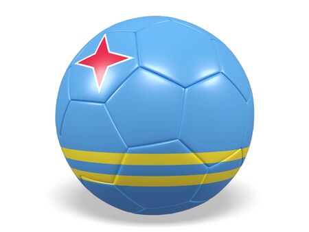 Football/soccer ball with a flag for Arubaの写真素材