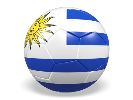 Football/soccer ball with a flag for Uruguayの写真素材