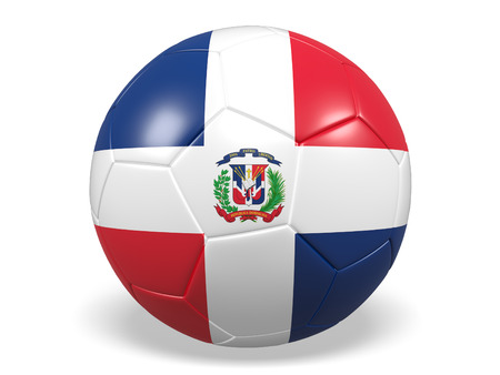 Football/soccer ball with a flag for the Dominican Republicの写真素材
