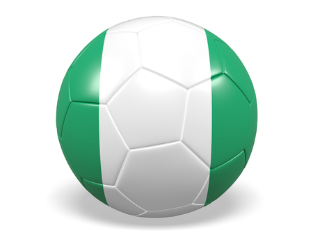 Football/soccer ball with a flag for Nigeriaの写真素材
