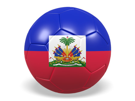 Football/soccer ball with a flag for Haitiの写真素材