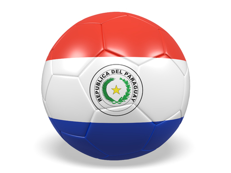 Football/soccer ball with a flag for Paraguayの写真素材