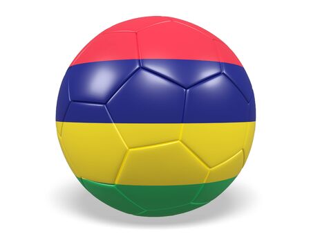 Football/soccer ball with a flag for Mauritiusの写真素材