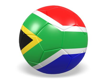 Football/soccer ball with a flag for South Africaの写真素材