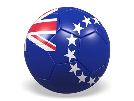 Football/soccer ball with a flag for Cook Islandsの写真素材