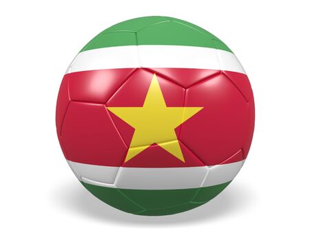Football/soccer ball with a flag for Surinameの写真素材