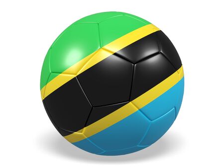 Football/soccer ball with a flag for Tansaniaの写真素材