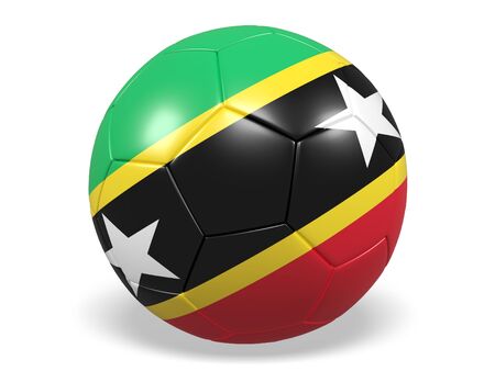 Football/soccer ball with a flag for Saint Kitts and Nevisの写真素材