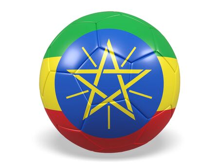 Football/soccer ball with a flag for Ethiopiaの写真素材