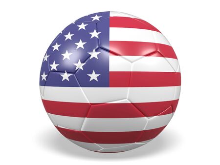 Football/soccer ball with a flag for the United States of Americaの写真素材