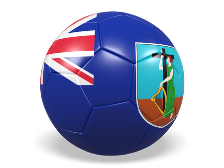 Football/soccer ball with a flag for Montserratの写真素材