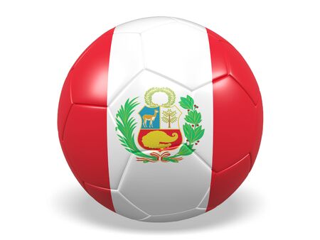 Football/soccer ball with a flag for Peruの写真素材