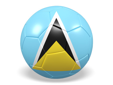 Football/soccer ball with a flag for Saint Luciaの写真素材