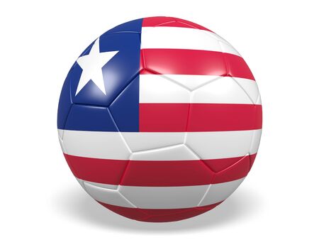 Football/soccer ball with a flag for Liberiaの写真素材