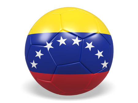 Football/soccer ball with a flag for Venezuelaの写真素材
