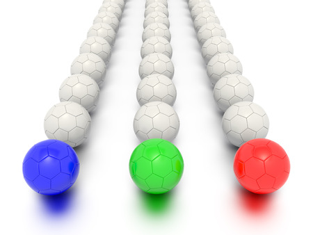 A Concept Graphic featuring a stylized leadership or teamwork ideas, depicted through a soccer ball sphere theme.の写真素材