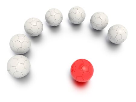 A Concept Graphic featuring a stylized leadership or teamwork ideas, depicted through a soccer ball sphere theme.の写真素材