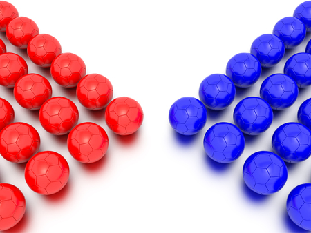 A Concept Graphic featuring a stylized leadership or teamwork ideas, depicted through a soccer ball sphere theme.の写真素材