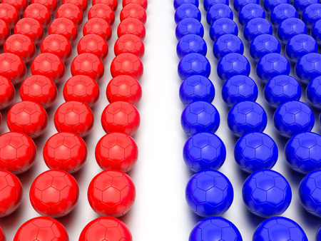 A Concept Graphic featuring a stylized leadership or teamwork ideas, depicted through a soccer ball sphere theme.の写真素材