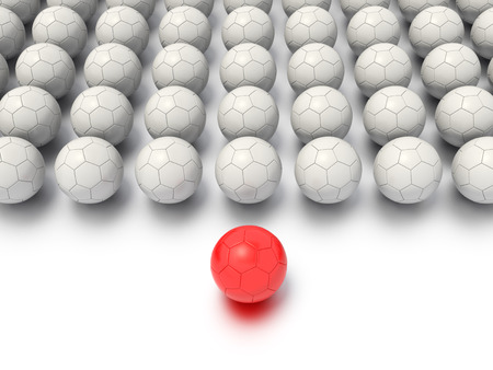 A Concept Graphic featuring a stylized leadership or teamwork ideas, depicted through a soccer ball sphere theme.の写真素材