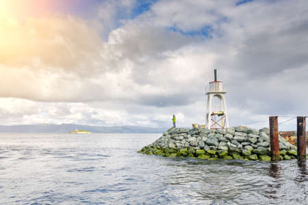 Fisherman near Munkholmen island. Trondeim. Norwayの写真素材