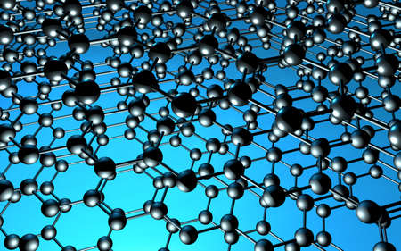 Carbon grid of graphene atomic structure for nanotechnology backgroundの写真素材