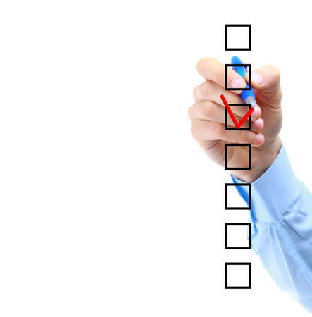 Hand choosing one of three options 