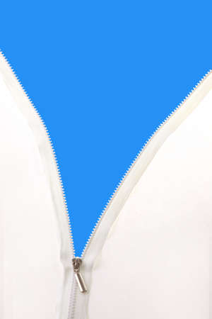 A conceptual opened zipperの写真素材