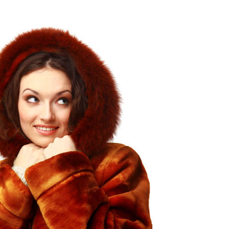 Smiling Winter Womanの写真素材