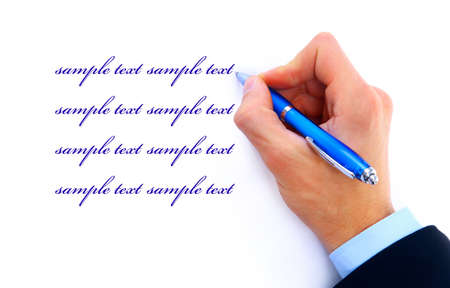 Close up of human hand with pen
の写真素材