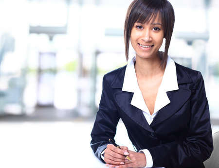 Portrait of a beautiful young business womanの写真素材