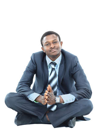 afro-american businessman relaxingの写真素材