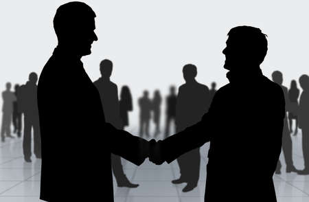 Business meeting. Business people shaking handsの写真素材