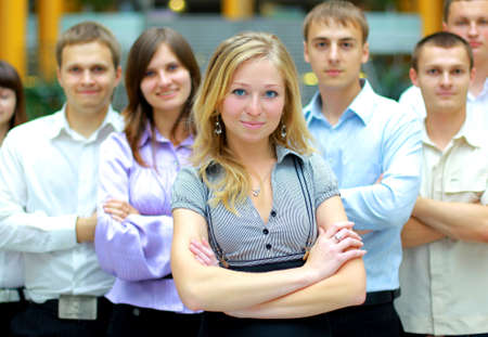 businesswoman and team 
