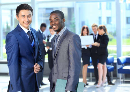 Two businessmen discussing - Isolated studio picture in high resolution.