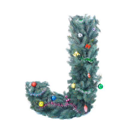 Christmas Alphabet isolated on whiteの写真素材