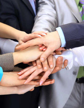 Hands piled on top of one another.
の写真素材