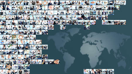 Business collage made of many business picturesの写真素材