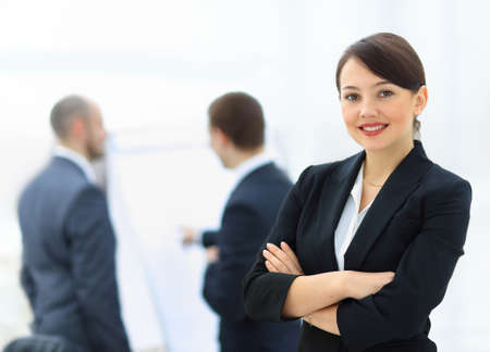 Business woman with her staff