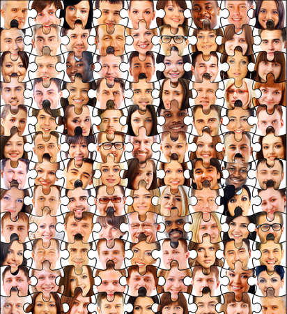 abstract puzzle background with face