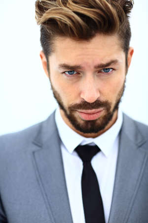 Friendly businessman looking at camera with reliabilityの写真素材